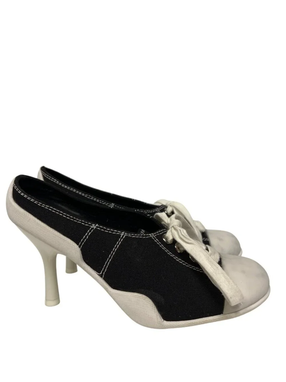 Jeffrey Campbell Sneaker Heels Black White Size 5.5 Platform Sneakers New Flaws